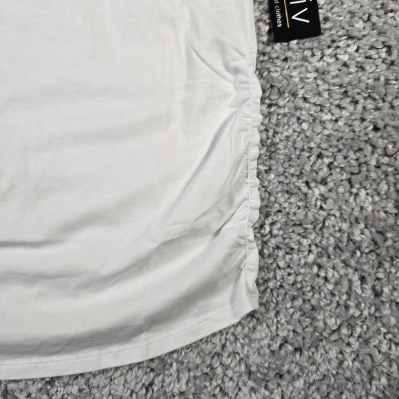 Liv by Habitat Tank Top Womens Small White Ruched Sided Long Essential - Picture 2 of 11